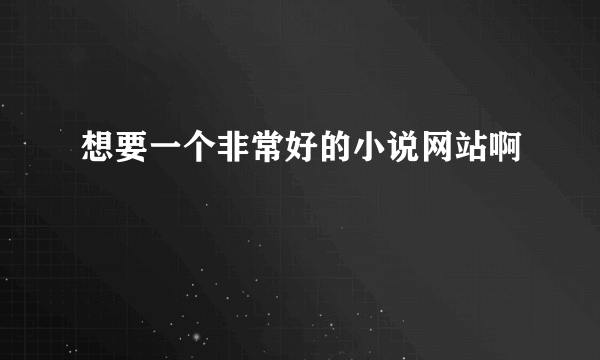 想要一个非常好的小说网站啊