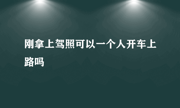 刚拿上驾照可以一个人开车上路吗