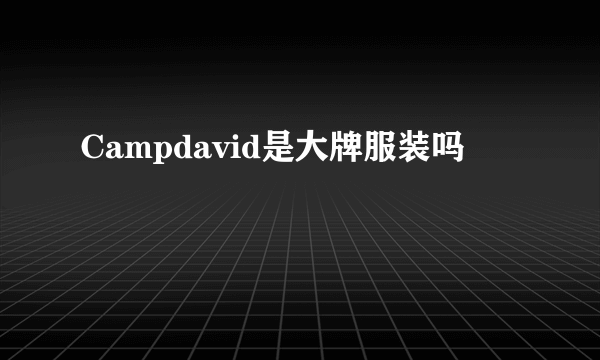 Campdavid是大牌服装吗