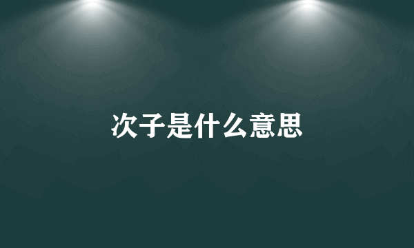 次子是什么意思