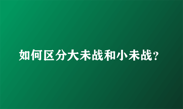 如何区分大未战和小未战？