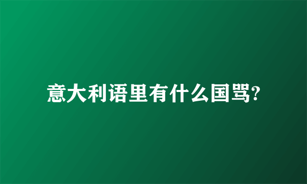 意大利语里有什么国骂?