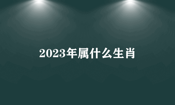 2023年属什么生肖