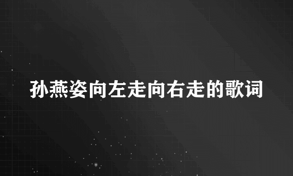 孙燕姿向左走向右走的歌词