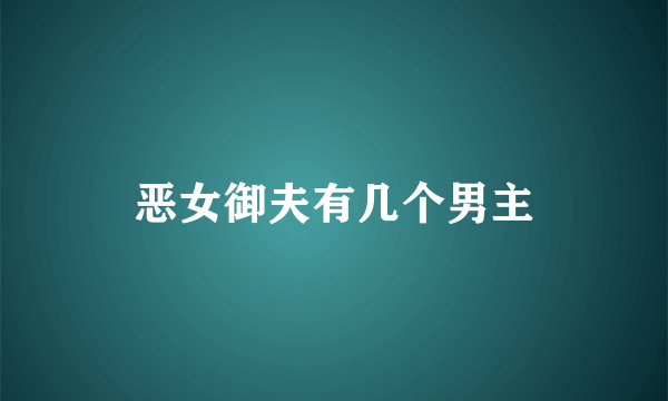 恶女御夫有几个男主