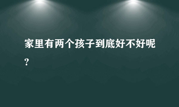 家里有两个孩子到底好不好呢？