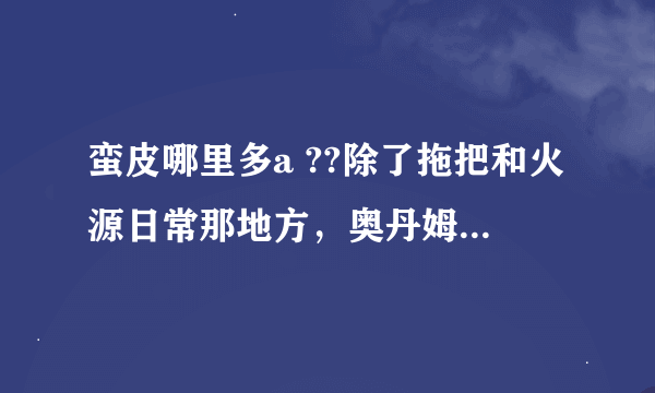 蛮皮哪里多a ??除了拖把和火源日常那地方，奥丹姆我去了没多少，有人说海山，具体哪啊