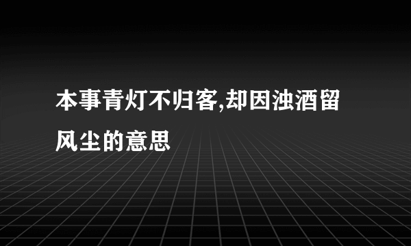 本事青灯不归客,却因浊酒留风尘的意思