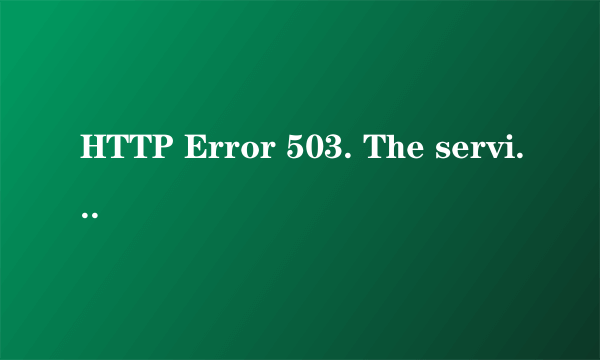 HTTP Error 503. The service is unavailable.什么意思