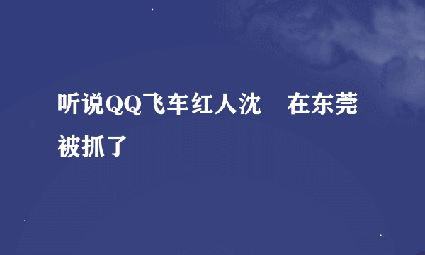 听说QQ飞车红人沈珺在东莞被抓了