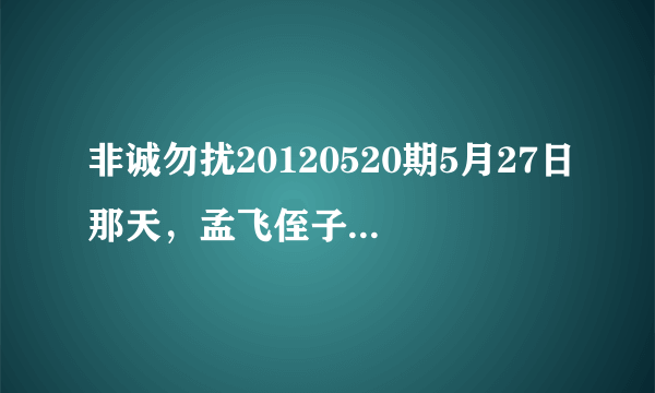 非诚勿扰20120520期5月27日那天，孟飞侄子第4为男嘉宾李恒与韩国女嘉宾牵手音乐牵手音乐又韩文+英文的