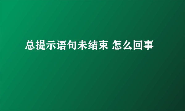 总提示语句未结束 怎么回事