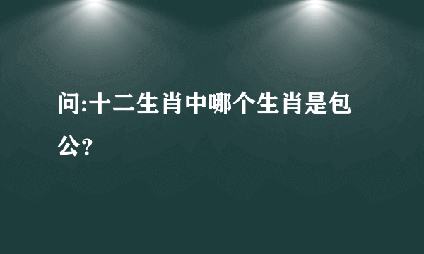 问:十二生肖中哪个生肖是包公？