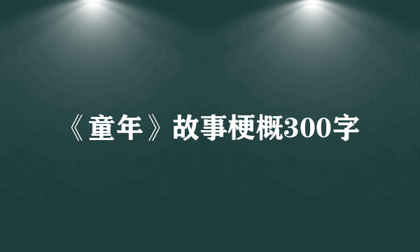 《童年》故事梗概300字