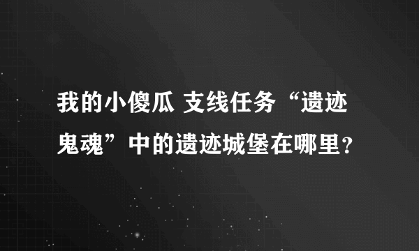 我的小傻瓜 支线任务“遗迹鬼魂”中的遗迹城堡在哪里？