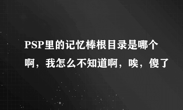 PSP里的记忆棒根目录是哪个啊，我怎么不知道啊，唉，傻了