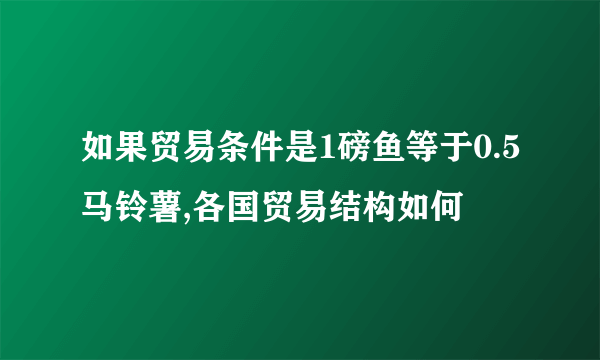 如果贸易条件是1磅鱼等于0.5马铃薯,各国贸易结构如何