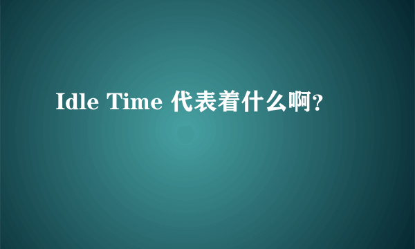 Idle Time 代表着什么啊？