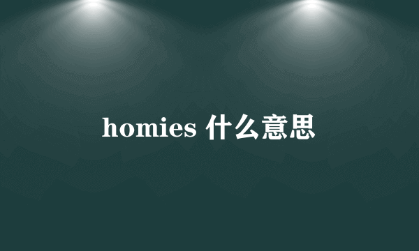 homies 什么意思