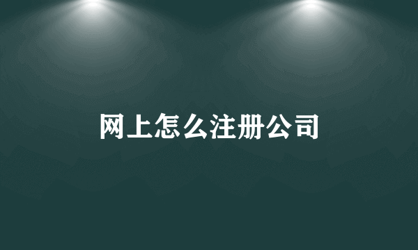 网上怎么注册公司