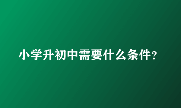 小学升初中需要什么条件？