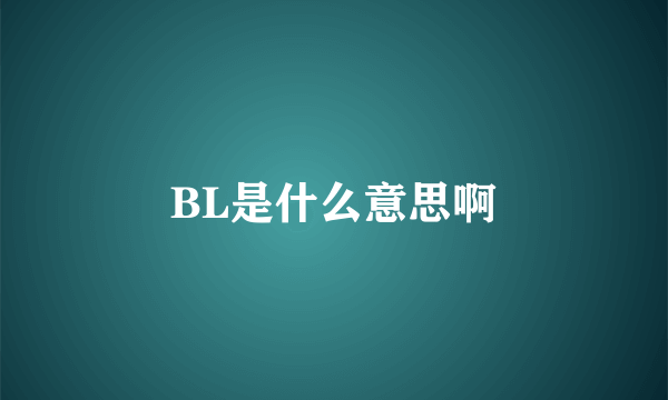 BL是什么意思啊