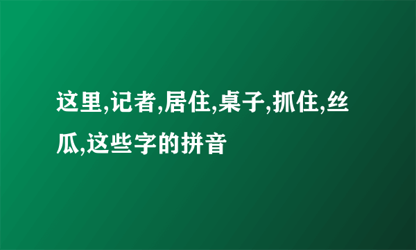 这里,记者,居住,桌子,抓住,丝瓜,这些字的拼音