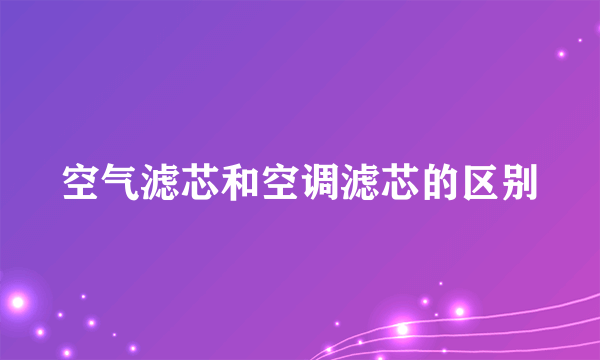 空气滤芯和空调滤芯的区别