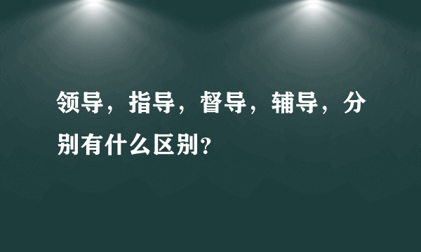 领导，指导，督导，辅导，分别有什么区别？