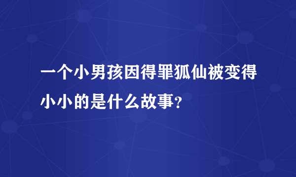 一个小男孩因得罪狐仙被变得小小的是什么故事？