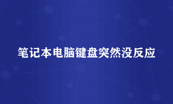 笔记本电脑键盘突然没反应