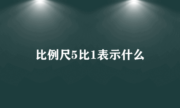 比例尺5比1表示什么