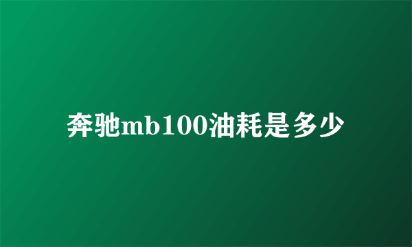 奔驰mb100油耗是多少