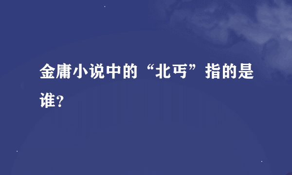 金庸小说中的“北丐”指的是谁？