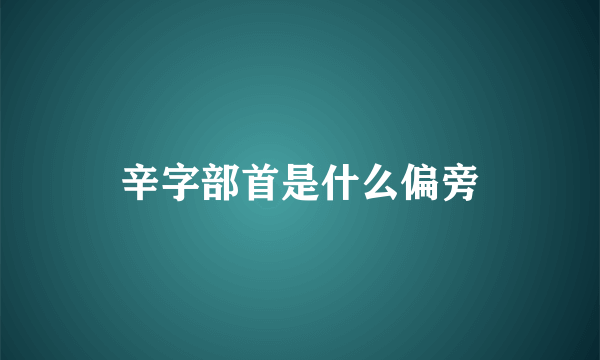 辛字部首是什么偏旁