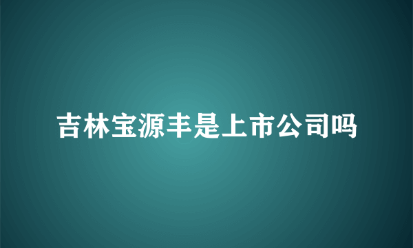 吉林宝源丰是上市公司吗