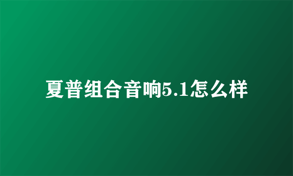 夏普组合音响5.1怎么样