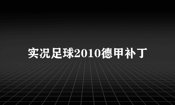 实况足球2010德甲补丁