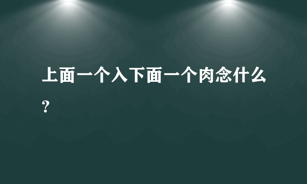 上面一个入下面一个肉念什么？