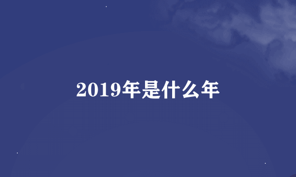 2019年是什么年