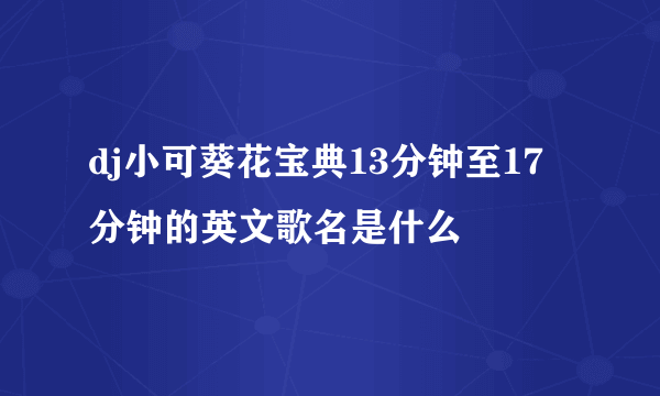 dj小可葵花宝典13分钟至17分钟的英文歌名是什么