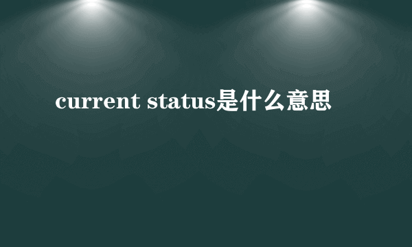 current status是什么意思