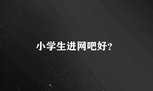 小学生进网吧好？