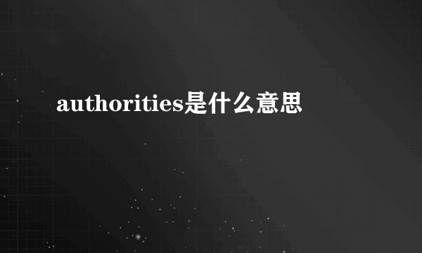 authorities是什么意思