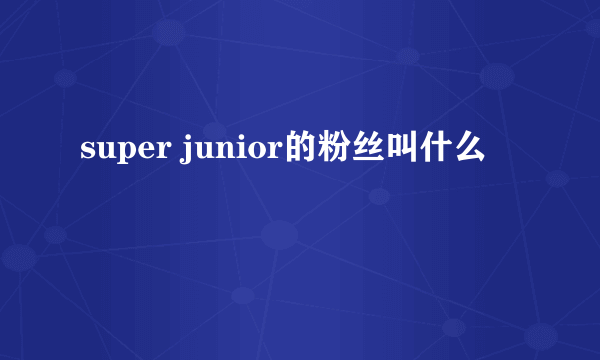 super junior的粉丝叫什么