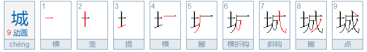 城市的城组词