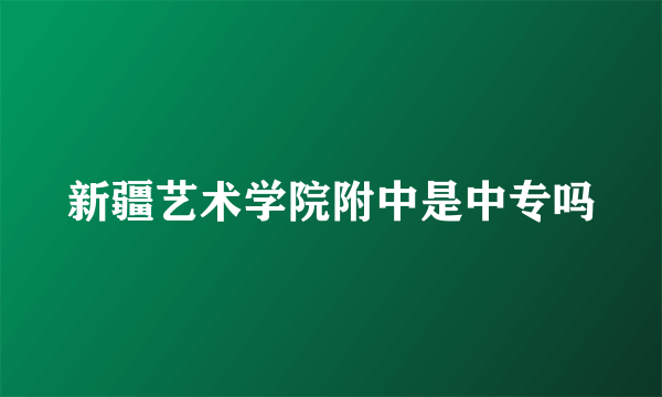 新疆艺术学院附中是中专吗