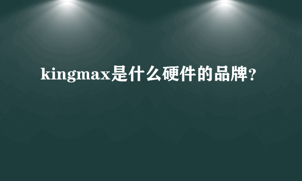 kingmax是什么硬件的品牌？