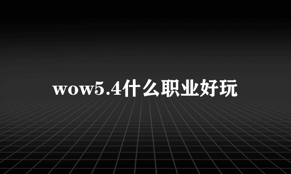 wow5.4什么职业好玩