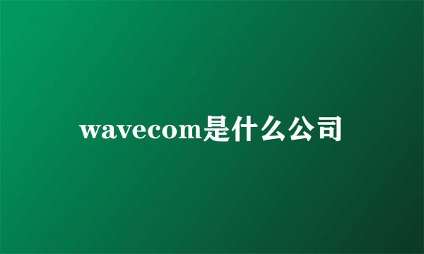 wavecom是什么公司